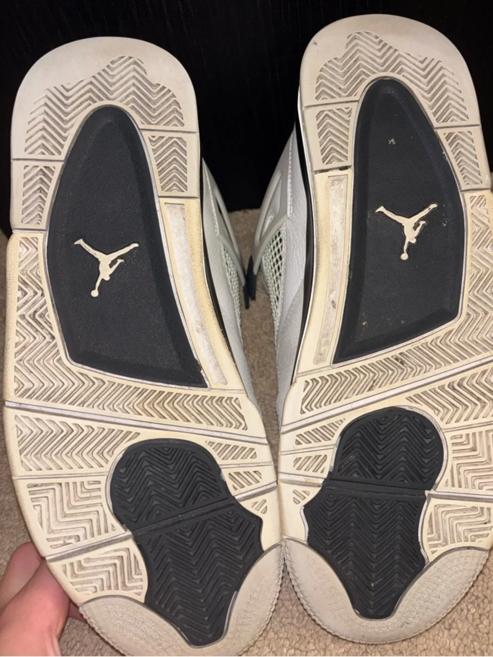 Air Jordan 4 Retro White Oreo (Tech White) Men’s Sneakers No Laces‎ No Box Used